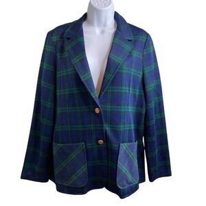 Vintage Cape Cod Women’s Black Watch Tartan Plaid Blazer Est. Size M Old Money‎